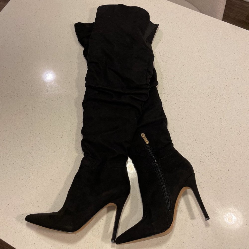 Jessica Simpson Thigh-high Black Heels | Size 6.5